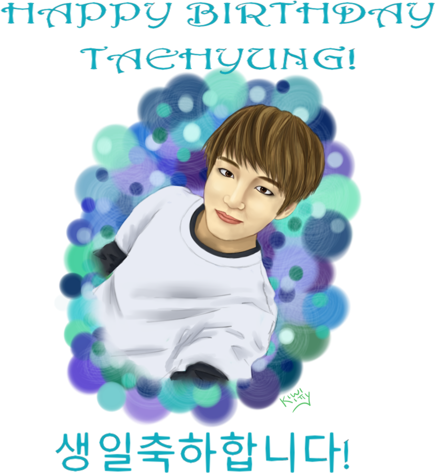 Taehyung Fan Art By Cutekiwikitty Cutekiwikitty - Poster (1024x1024), Png Download