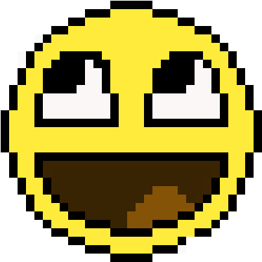 Derp Face - Png Pixel Smiley Face (1200x1200), Png Download