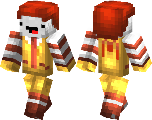 Minecraft Ronald Mcdonald Skin (528x418), Png Download