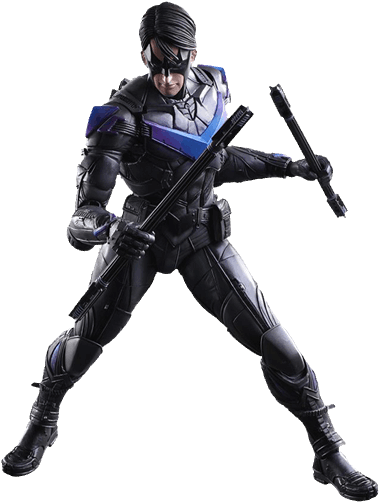 Nightwing Arkham Knight Png Banner Black And White - Batman Arkham Knight: Nightwing Play Arts Kai Action (600x600), Png Download