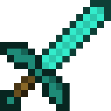 Minecraft Or Zombie Themed Treasure Hunt » Minecreaft - Minecraft Diamond Sword (359x359), Png Download