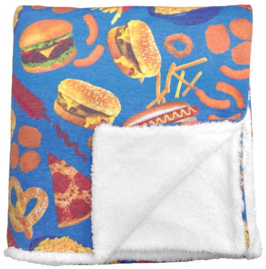 Picture Of Junk Food Sherpa Blanket - Food Blanket (550x550), Png Download