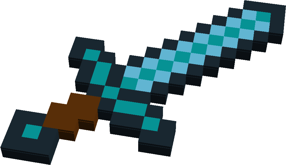 Minecraft Png Library - Diamond Sword Tinkercad (999x682), Png Download