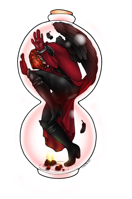 Genesis In A Bottle He Always Looks So Theatrical - Cartoon (500x696), Png Download