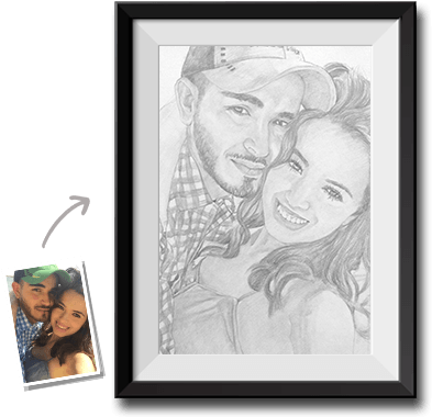 This Is An Example Image Of A Pencil Sketch Done By - Pencil Portrait Frame (401x384), Png Download
