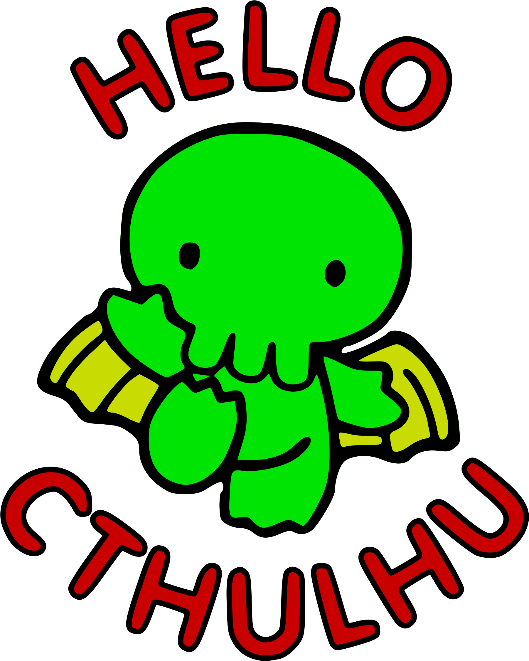 This Free Icons Png Design Of Hello Cthulhu (1913x2400), Png Download