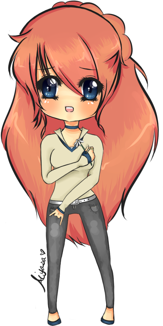 Chibi Fullbody By Puomi On Deviantart - Anime Outline Girl Full Body (683x1171), Png Download