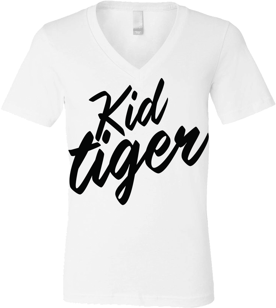 Kid Tiger Tee White V-neck (1000x1000), Png Download