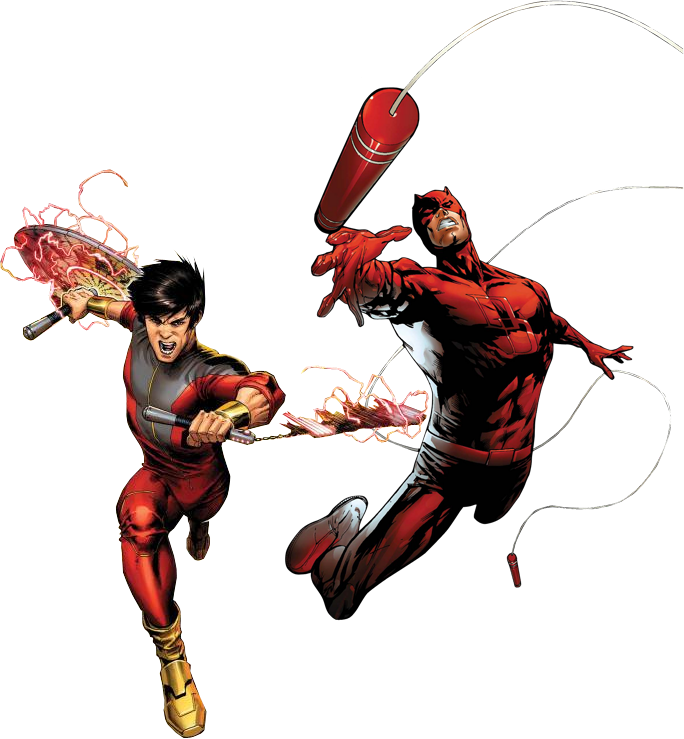 Daredevil & Shang Chi - Daredevil Marvel (684x739), Png Download