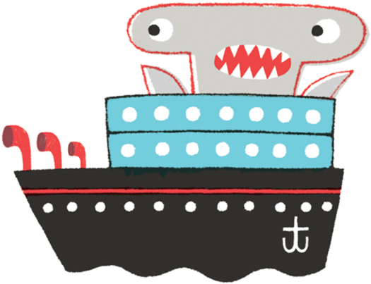 Hammerhead Ship - Tattly Temporary Tattoos / Animal Driver Set (700x700), Png Download