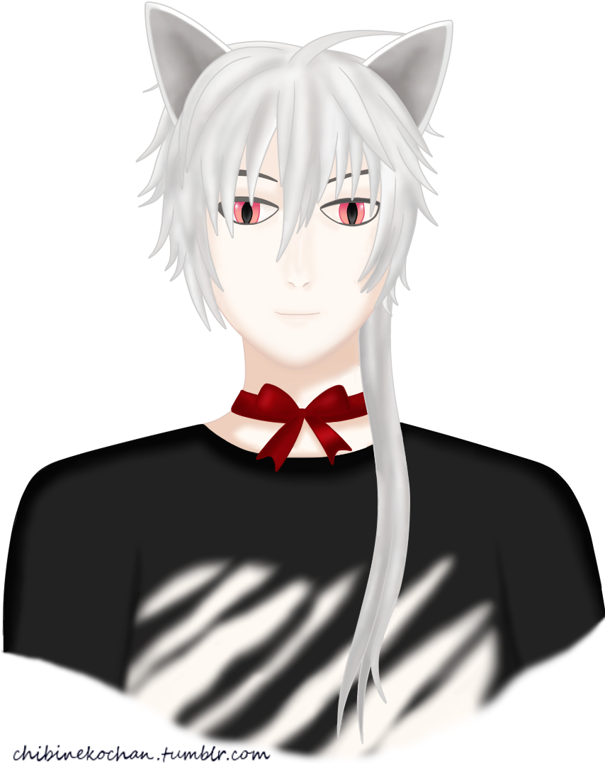 Zen With Cat Ears - Cartoon (854x1085), Png Download