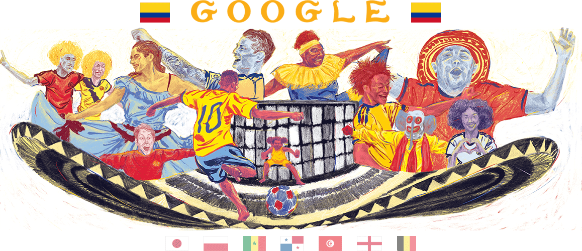 Show Headers - Google Doodles World Cup 2018 (1158x500), Png Download