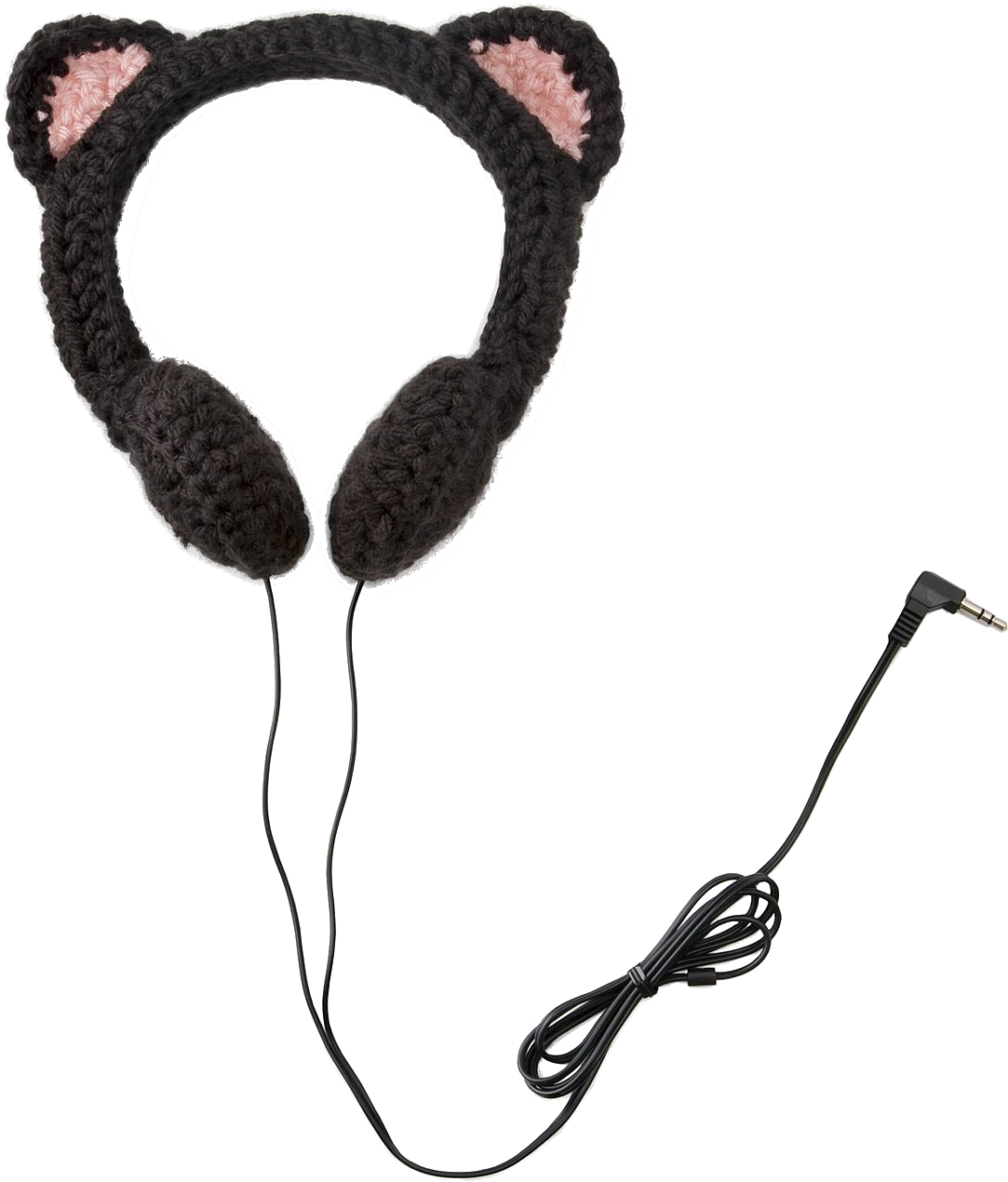 Crocheted Cat Ear Headphones - Cat Ear Headphones Transparent (2351x1300), Png Download