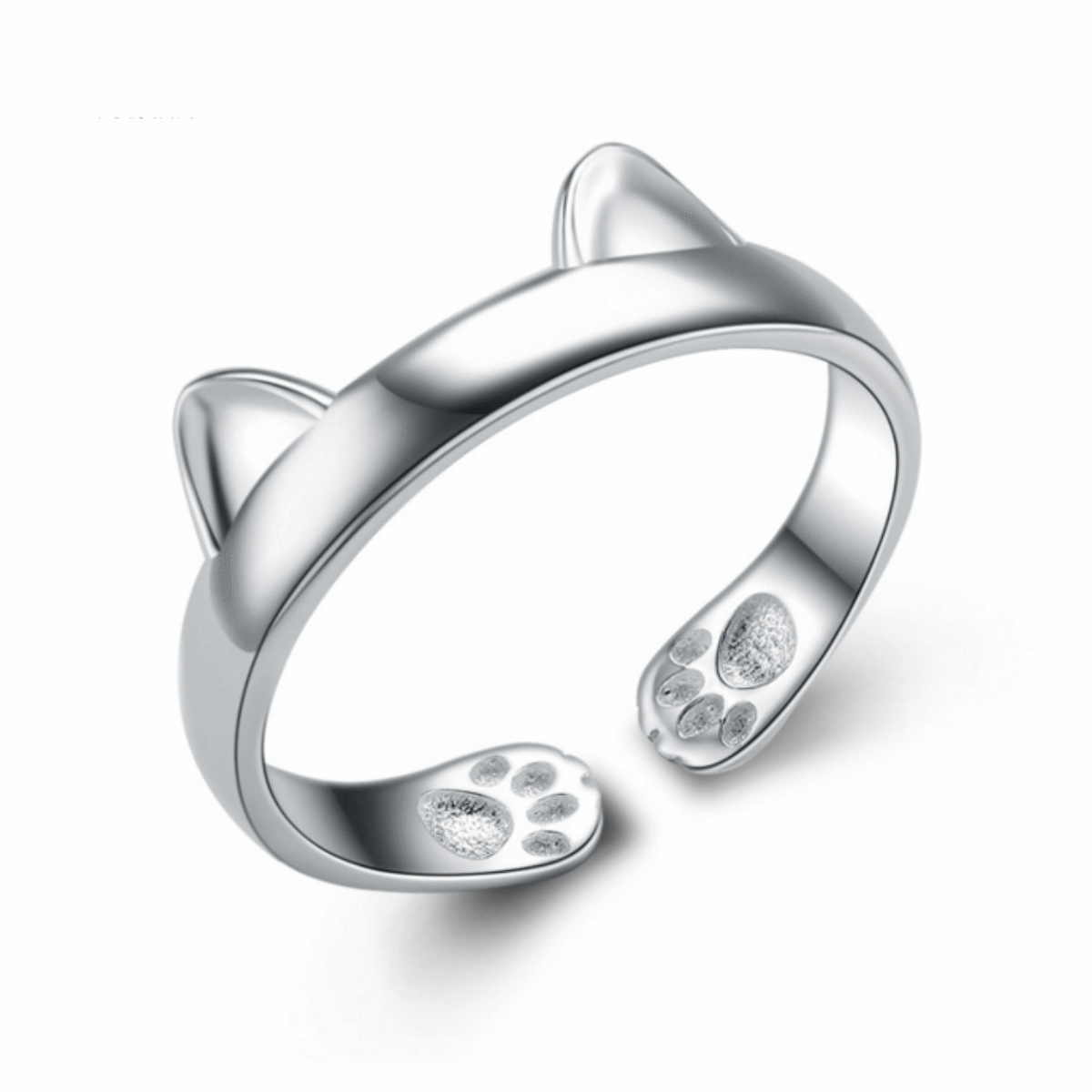Cat Ears - S&e Women's 925 Sterling Silver Rings Simple Cute (1200x1200), Png Download
