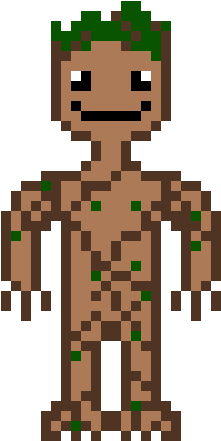 Baby Groot - Pixel Art (260x480), Png Download