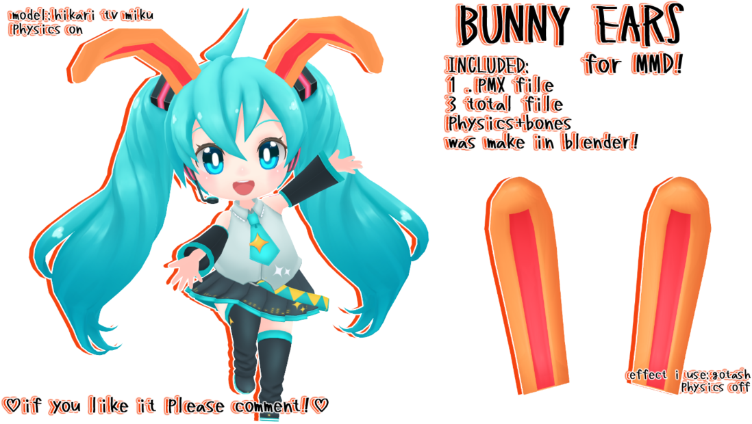 Png Royalty Free Mmd Dl Floppy Physics By Kawaii Noodle - Mmd Bunny Ears Dl (1188x673), Png Download