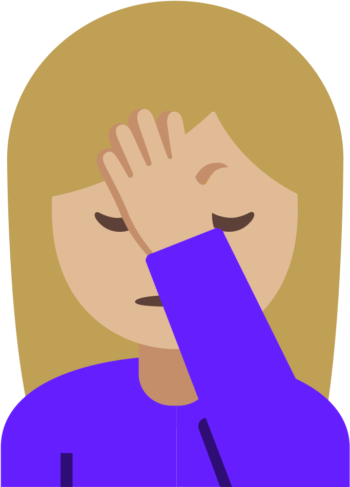 Emoji Facepalm Png ↺ - Mujer Con La Mano En La Frente Emoticon (1000x1000), Png Download
