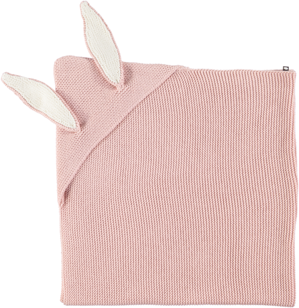 Knitted Floppy Bunny Ears Blanket Pink & Ivory - Blanket (600x600), Png Download