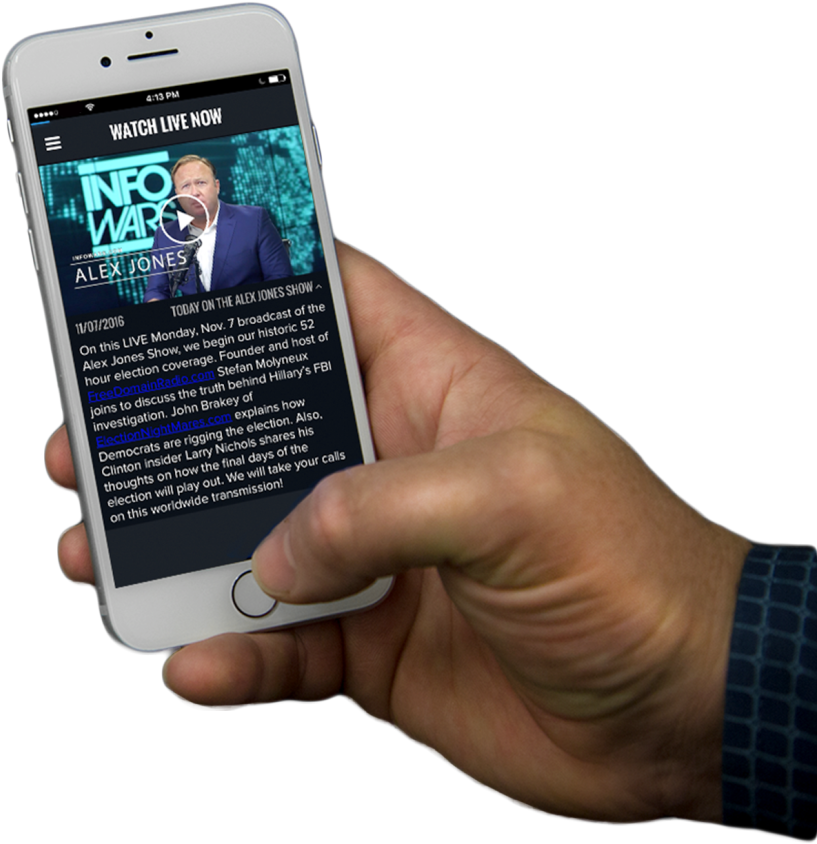Infowars Live » Alex Jones' Infowars - Iphone (817x844), Png Download