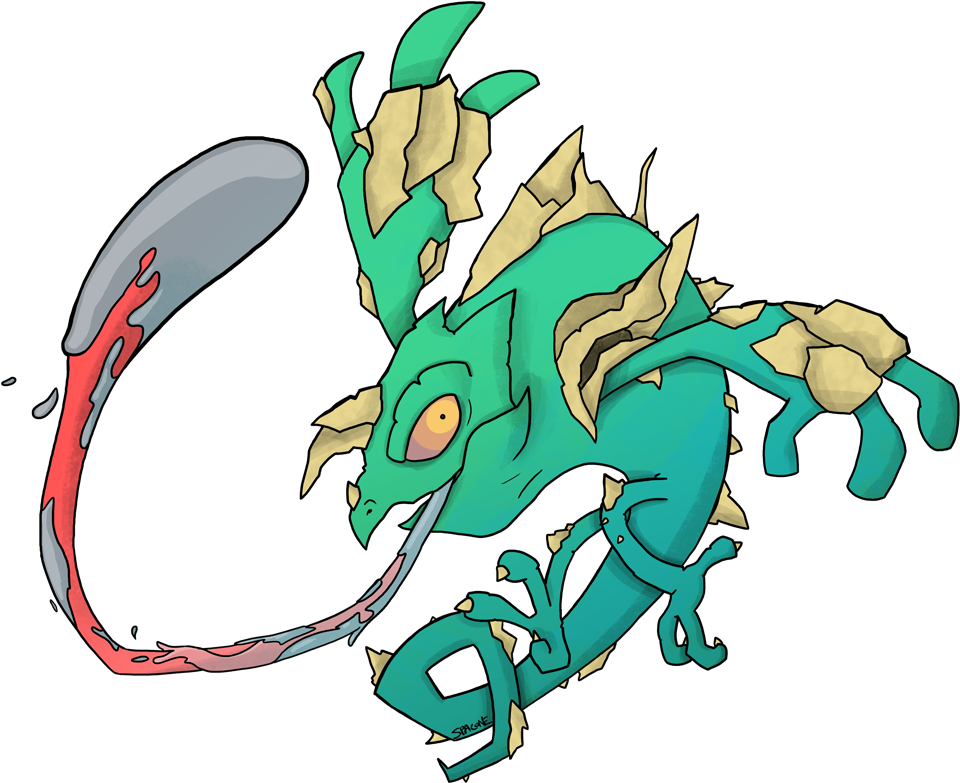 Chameleon-like Creature - - Cartoon (1000x880), Png Download