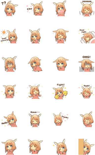 Bunny Ears Girl Animated - Design (420x673), Png Download