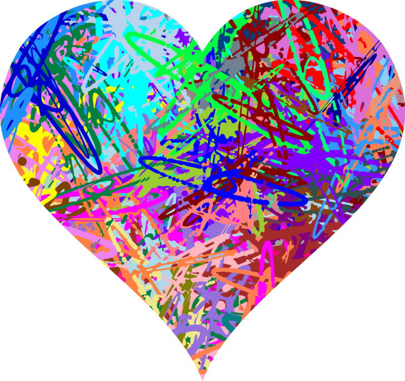 Graphic Black And White Stock Computer Icons Drawing - Colourful Heart Clipart (797x750), Png Download