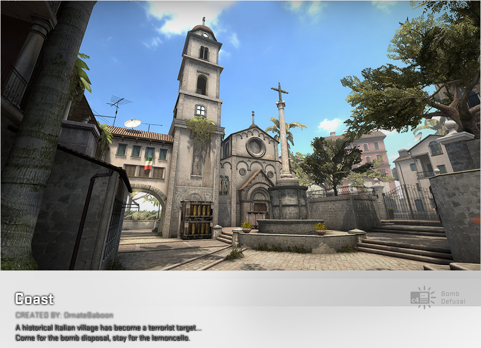 Csgo Coast Map (942x682), Png Download