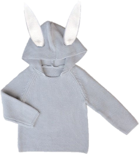 Baby Bunny Ears Hooded Sweater Www - Sweater (600x600), Png Download