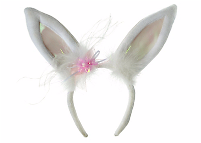 White Bunny Ears Headband - Butterfly (400x544), Png Download