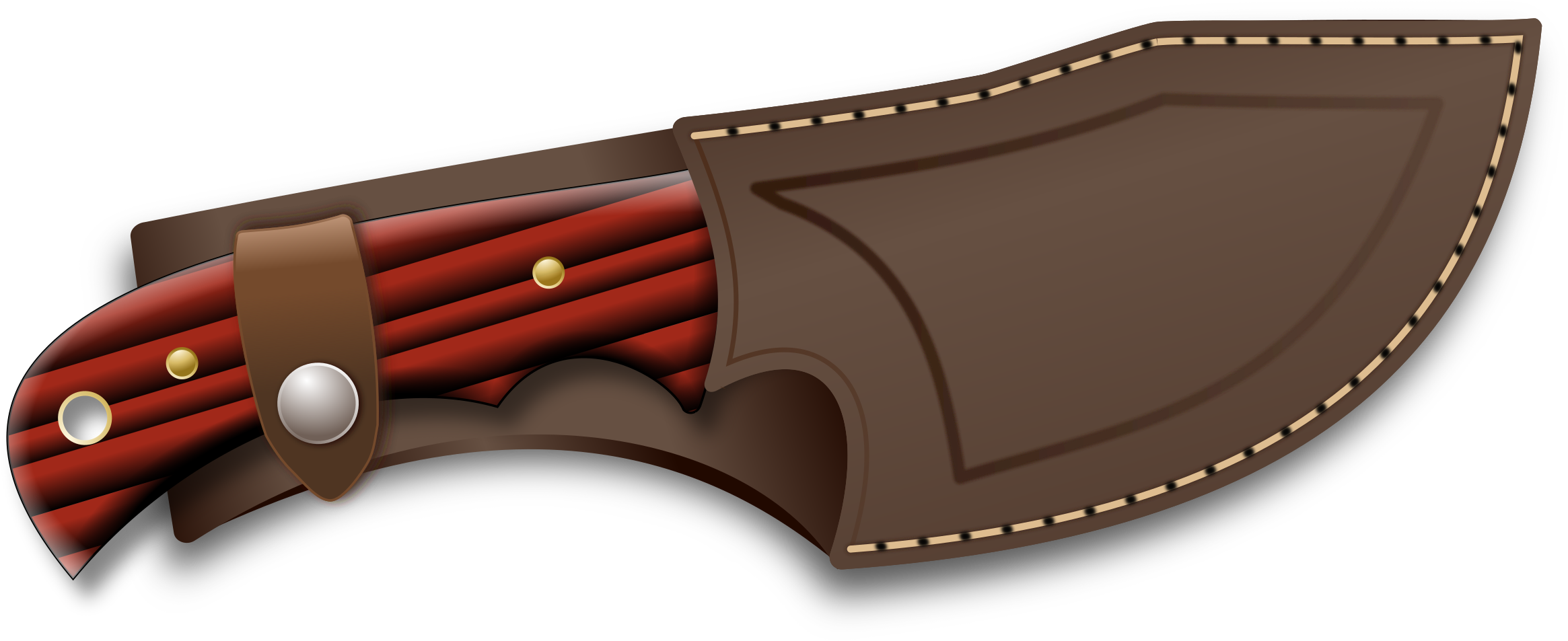 Knife Clipart Hunting Knife - Sheath Knife Clip Art (2400x1406), Png Download