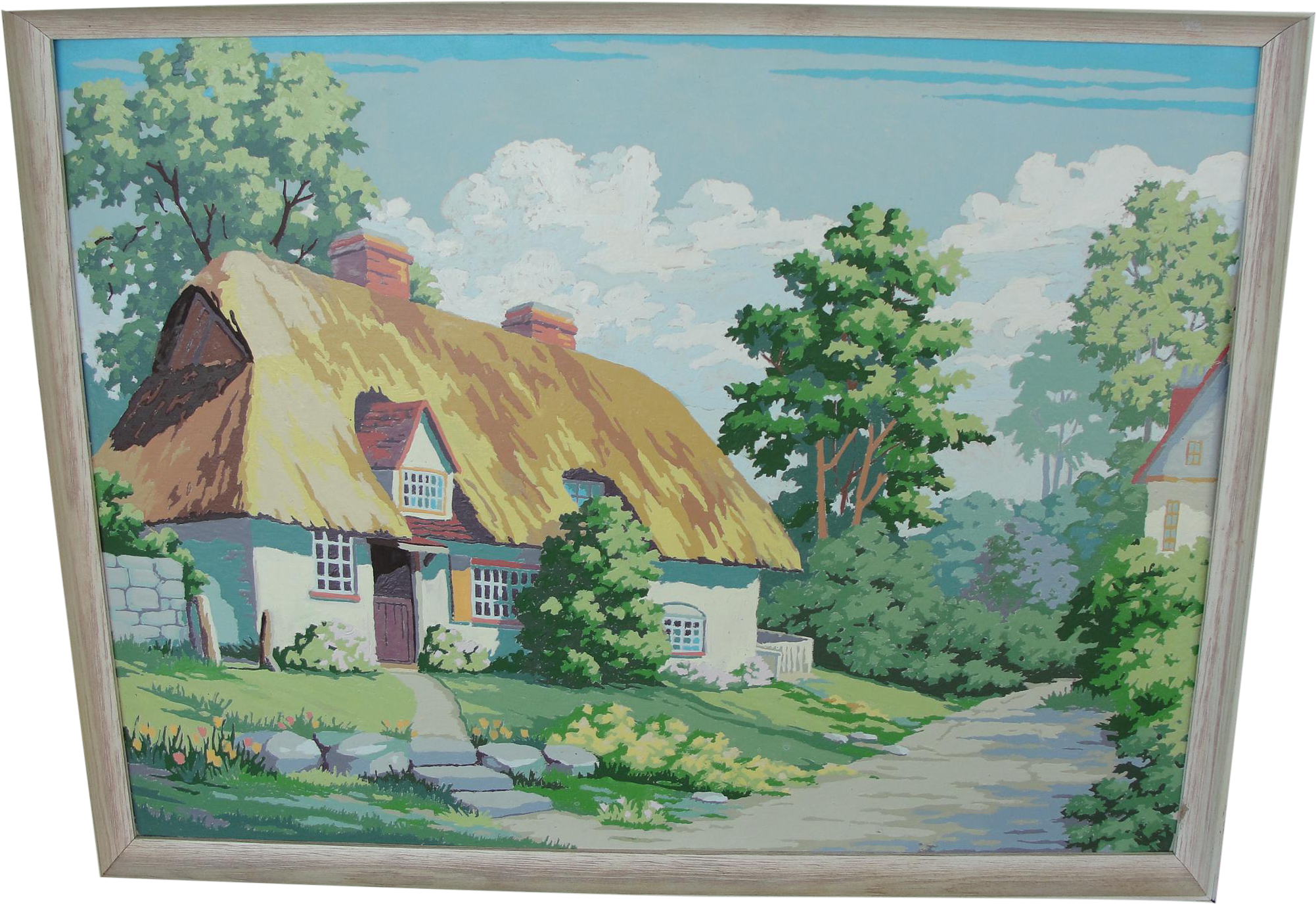 Beach Cottages - Painting (2224x1528), Png Download