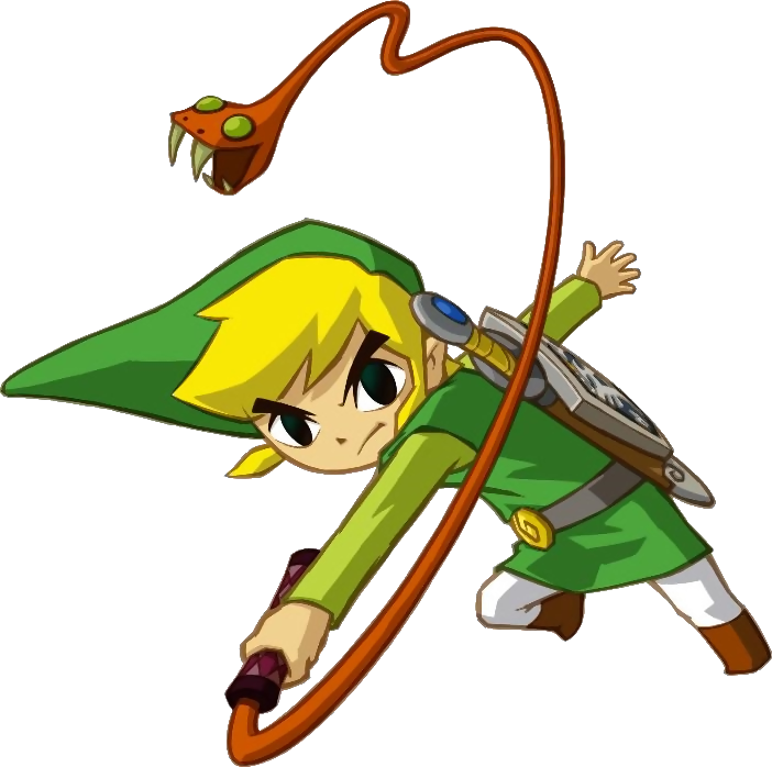 Link Using Whip - Legend Of Zelda Spirit Tracks Link Png (702x698), Png Download