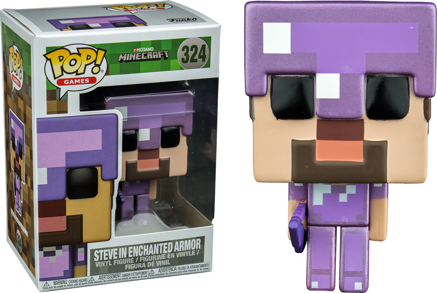 Minecraft - Funko Pop Steve In Enchanted Armor (1400x937), Png Download
