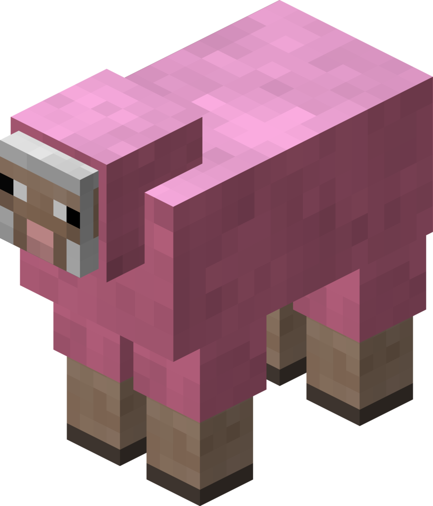 514px-pink Sheep - Minecraft Sheep (514x599), Png Download