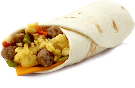 Breakfast Burrito Png - Mcdonalds Breakfast Burrito (444x350), Png Download