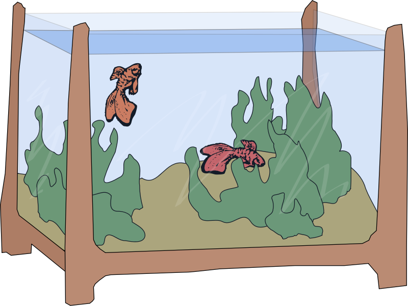 Svg Black And White Aquarium Drawing Scenery - Clip Art (454x340), Png Download