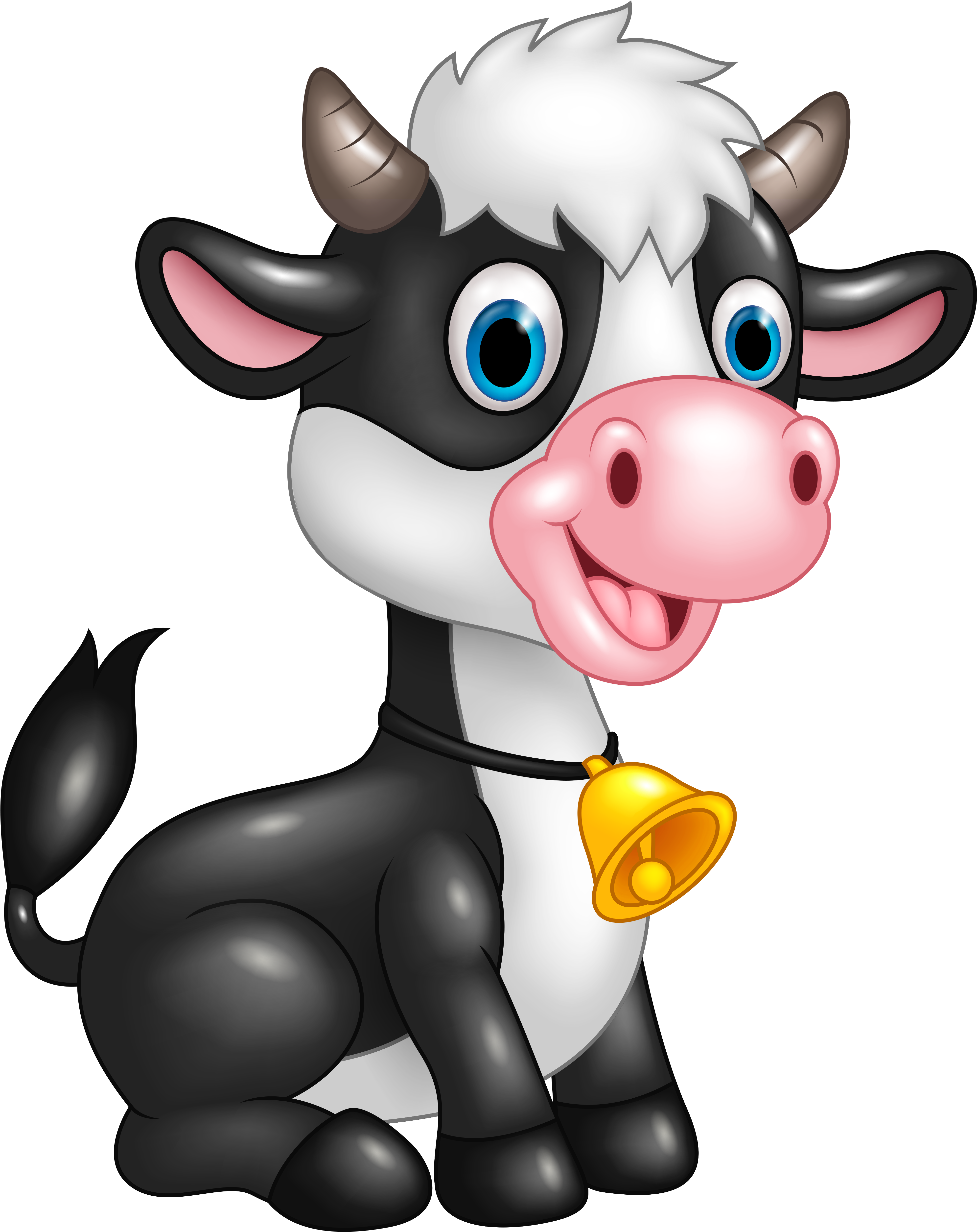 View Full Size - Cute Cow Cartoon Png (4099x5108), Png Download