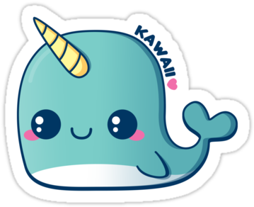 Kawaii Stickers, Kawaii Crafts, Cute Illustration, - Kawaii Whale (375x360), Png Download