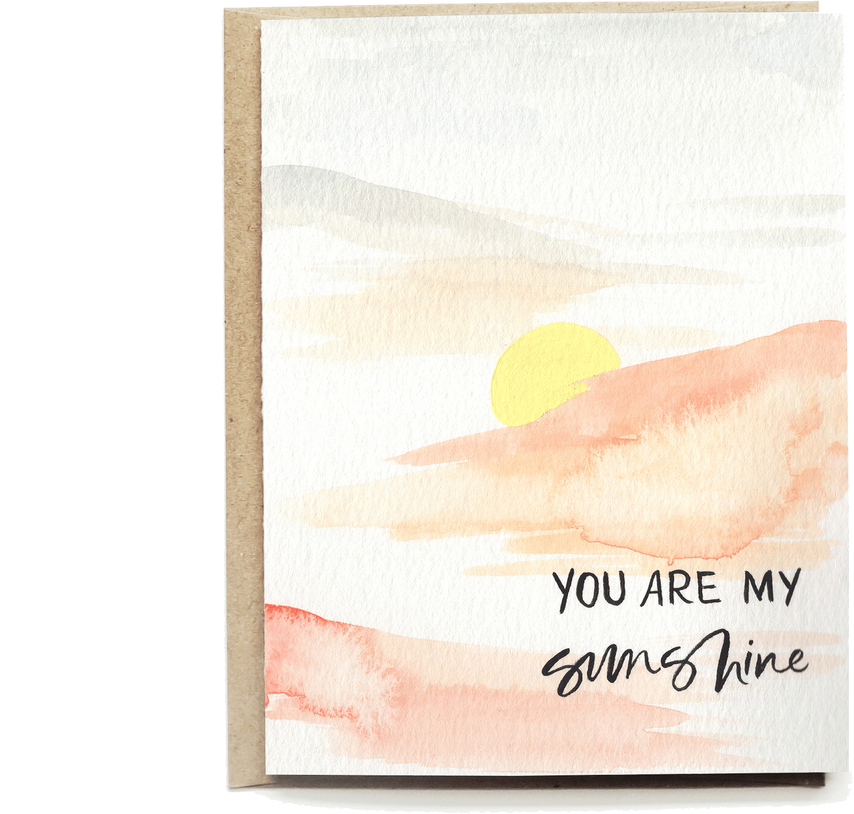 You Are My Sunshine Card - Watercolor Paint (1024x932), Png Download