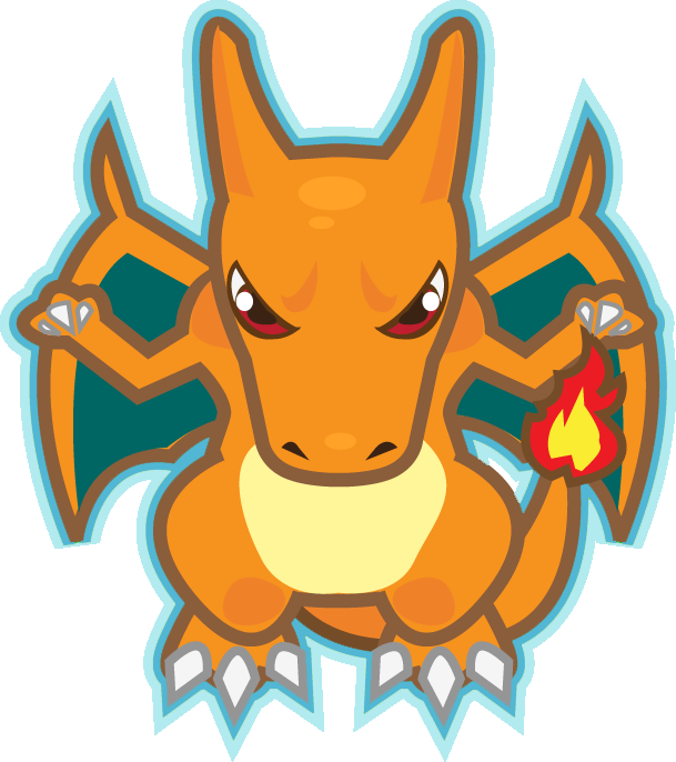 Charizard Vector Evil Clipart Transparent Library - Charizard Chibi (609x686), Png Download