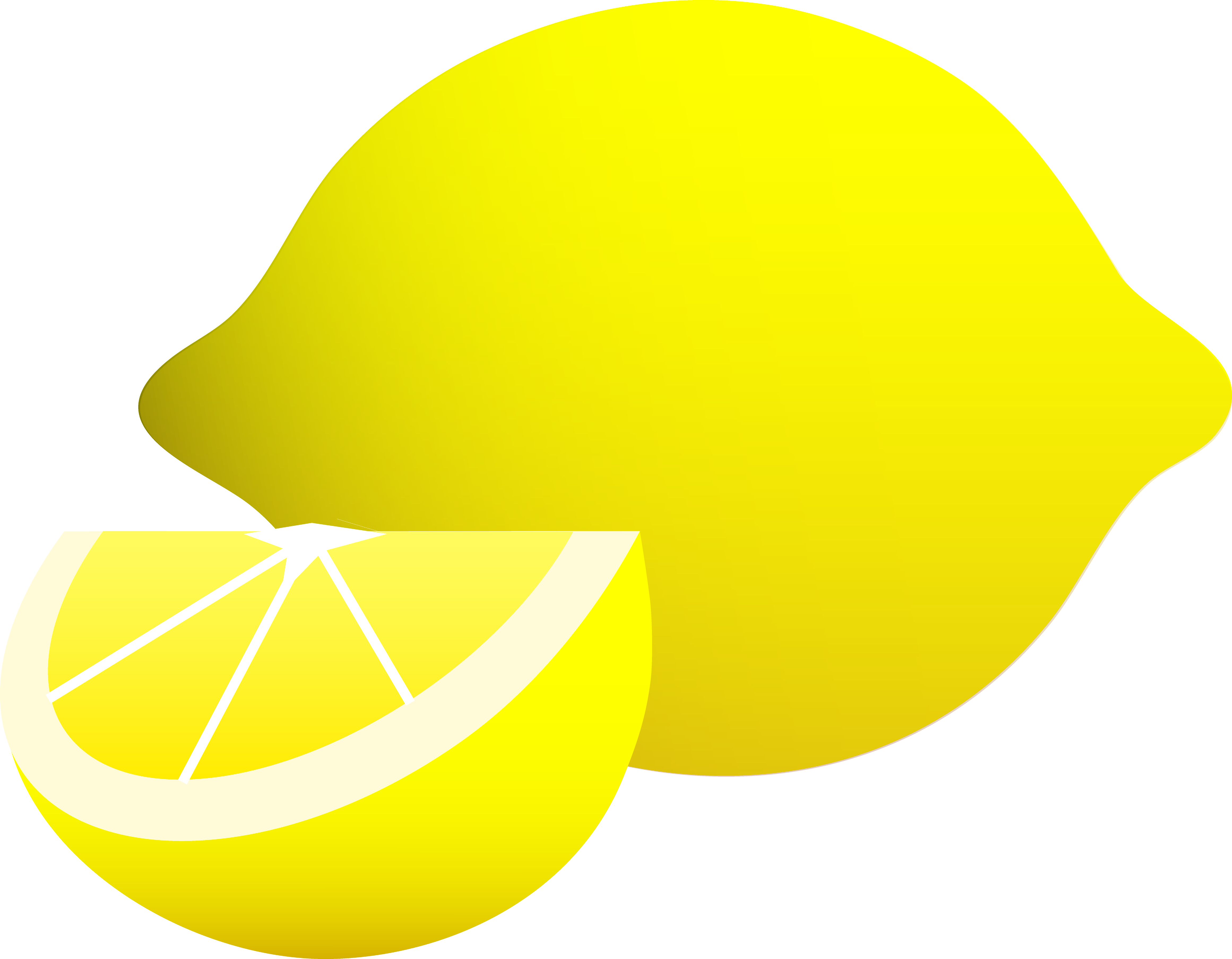 Citrus Lemon Clipart - Lemon Wedge Drawing (4643x3614), Png Download