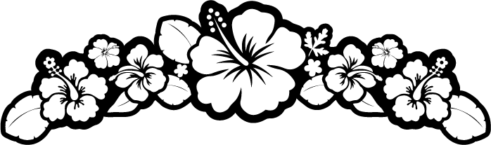 Flower Black And White Hibiscus Black And White Clipart - Border Flower Black And White (698x207), Png Download