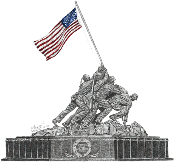 Bleed Area May Not Be Visible - Marine Corps War Memorial (600x556), Png Download