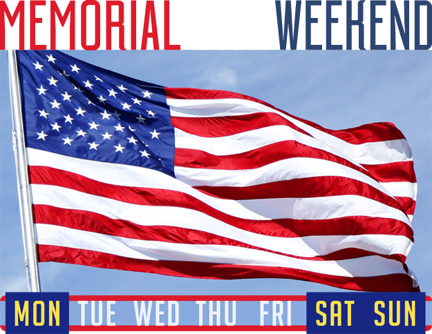 It's Memorial Day Weekend, May 26, 27 And 28, - 3x5 American Flag Embroidered Stars Sewn Stripes Grommets (625x484), Png Download