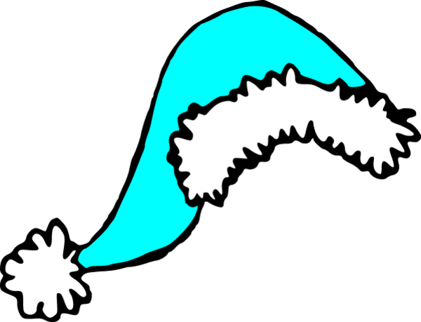 Blue Santa Hat Clipart - Santa Hat Clipart Blue (600x459), Png Download