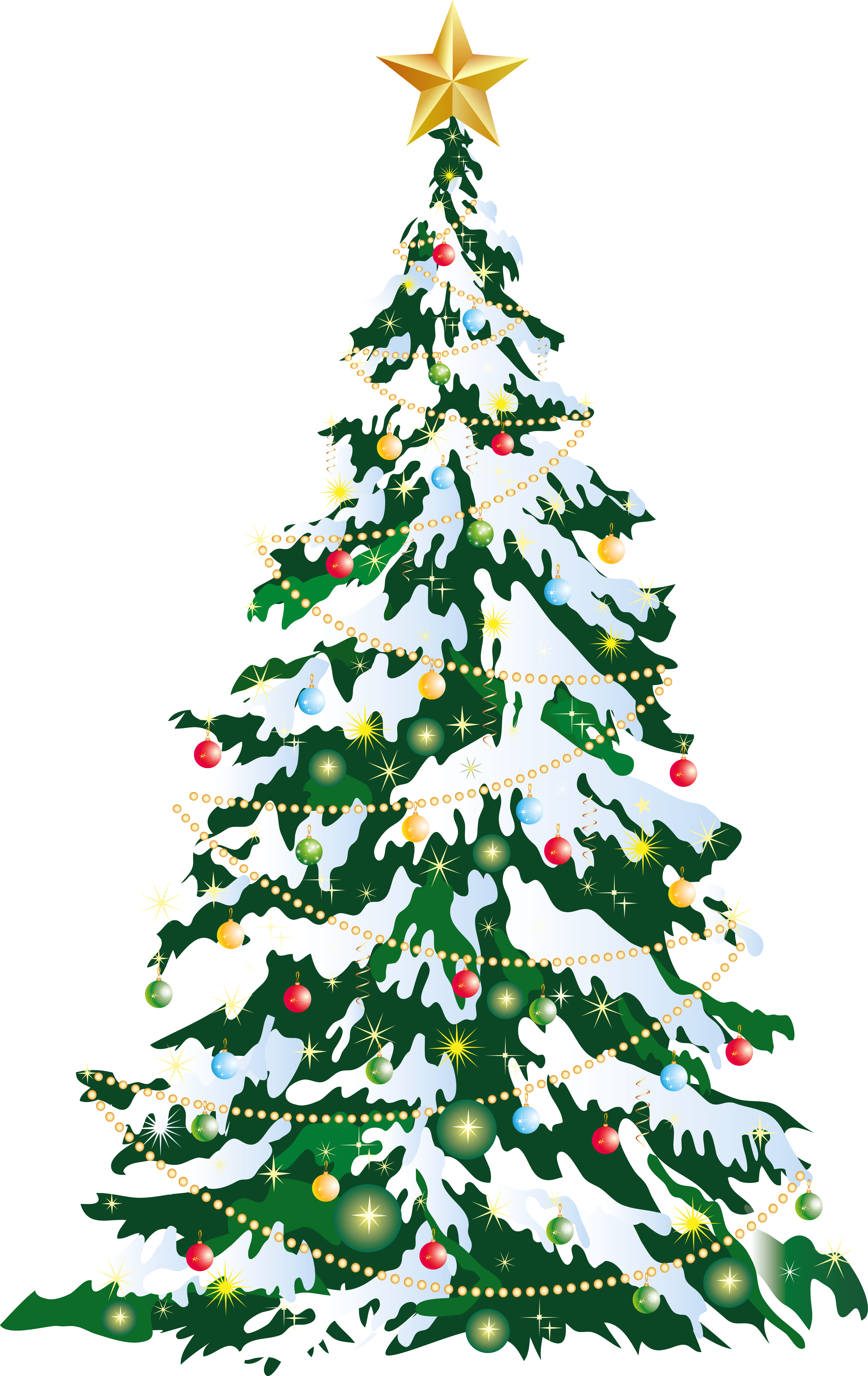 Large Deco Christmas Tree Art (3594x5696), Png Download