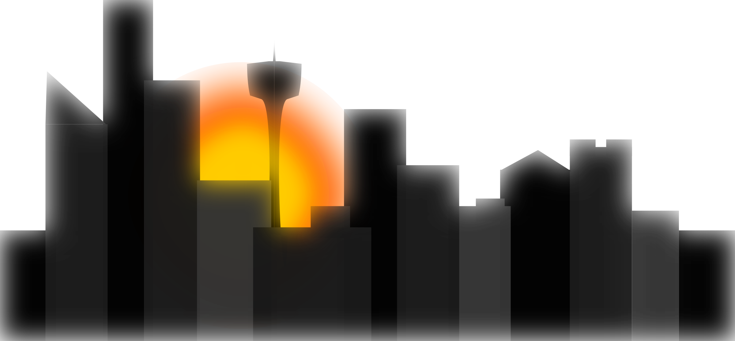 This Free Icons Png Design Of Sunset City (2400x1113), Png Download