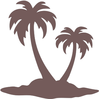 Picture Palm Tree - Palm Tree Silhouette (349x349), Png Download