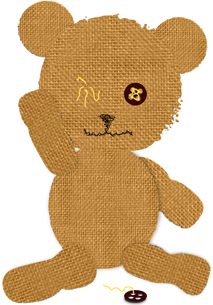 Teddy Bear, Bear, Teddy, Unhappy, Sad, Eye, Damaged - Old Teddy Bear Clipart (483x640), Png Download