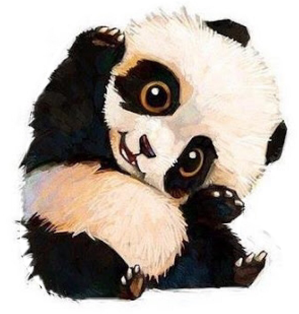 Panda Cub Chibi Kawaii 🐼freetoedit - Cute Animals Water Color (1024x1074), Png Download